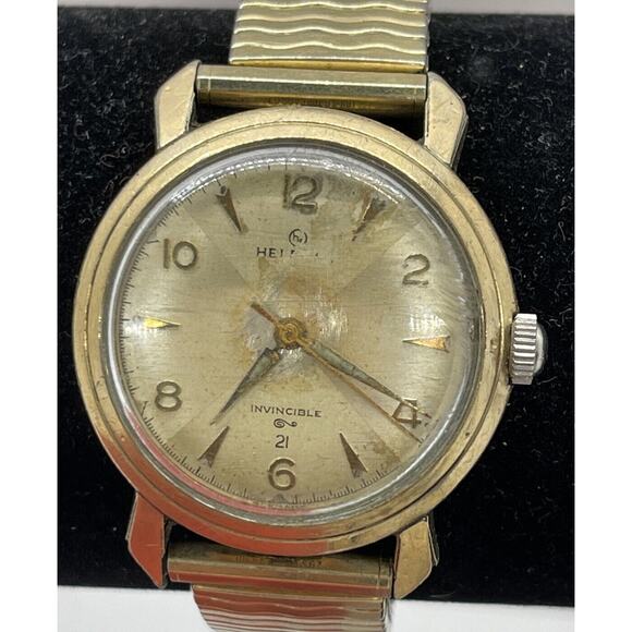 Mens Vintage Helbros Invincible Watch Running Mechanical Stretch - Picture 3 of 11